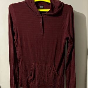 Prana Lightweight Hoodie Adult Small M Striped Red Running Athleisure Stretch